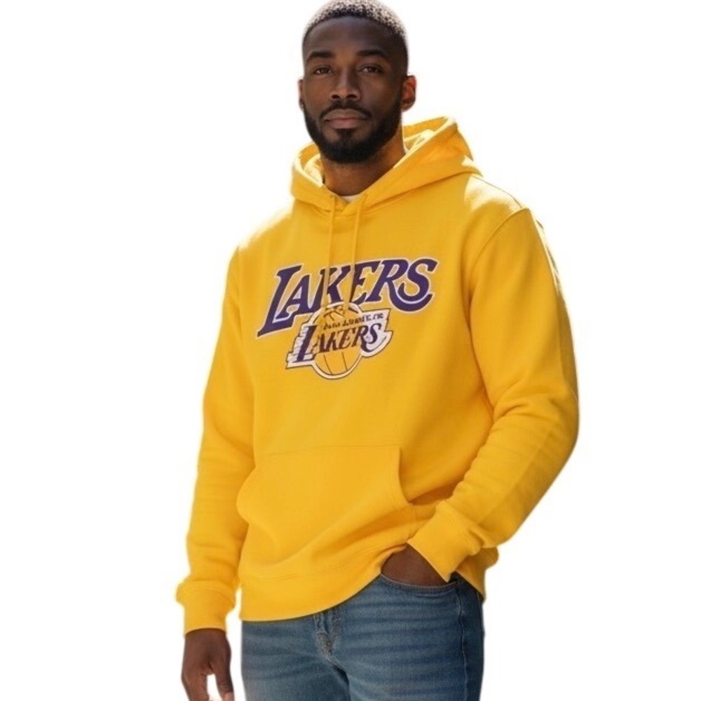 Los Angeles Lakers Yellow NBA Ultra Game Hoodie Sweatshirt Men's Medium